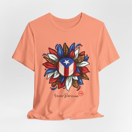 PUERTO RICAN BLOOMING FLAG Sunset Unisex Puerto Rico Boricua Shirt 4everBoricua™️