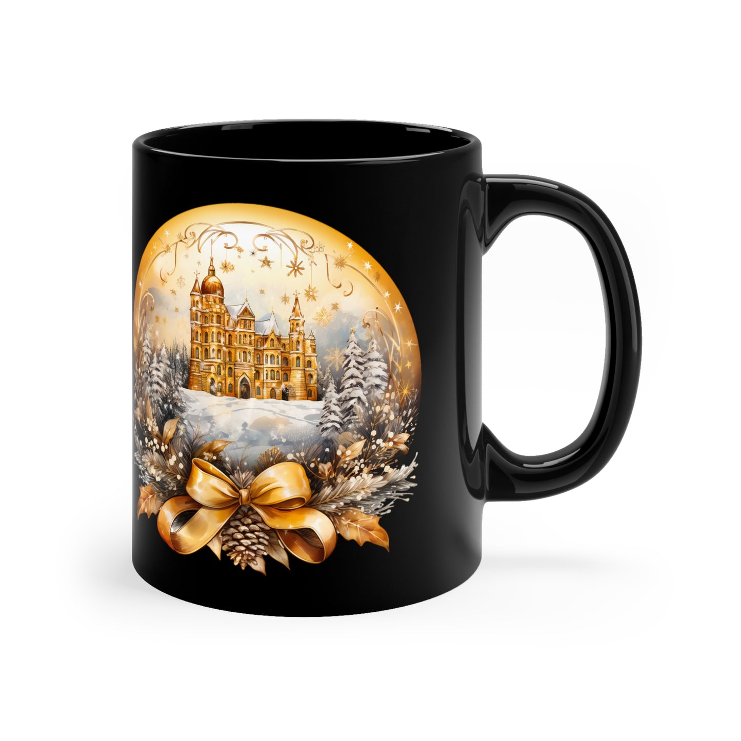 GOLDEN CHRISTMAS TREE AND ORNAMENT MUG - MUGSCITY - Free Shipping