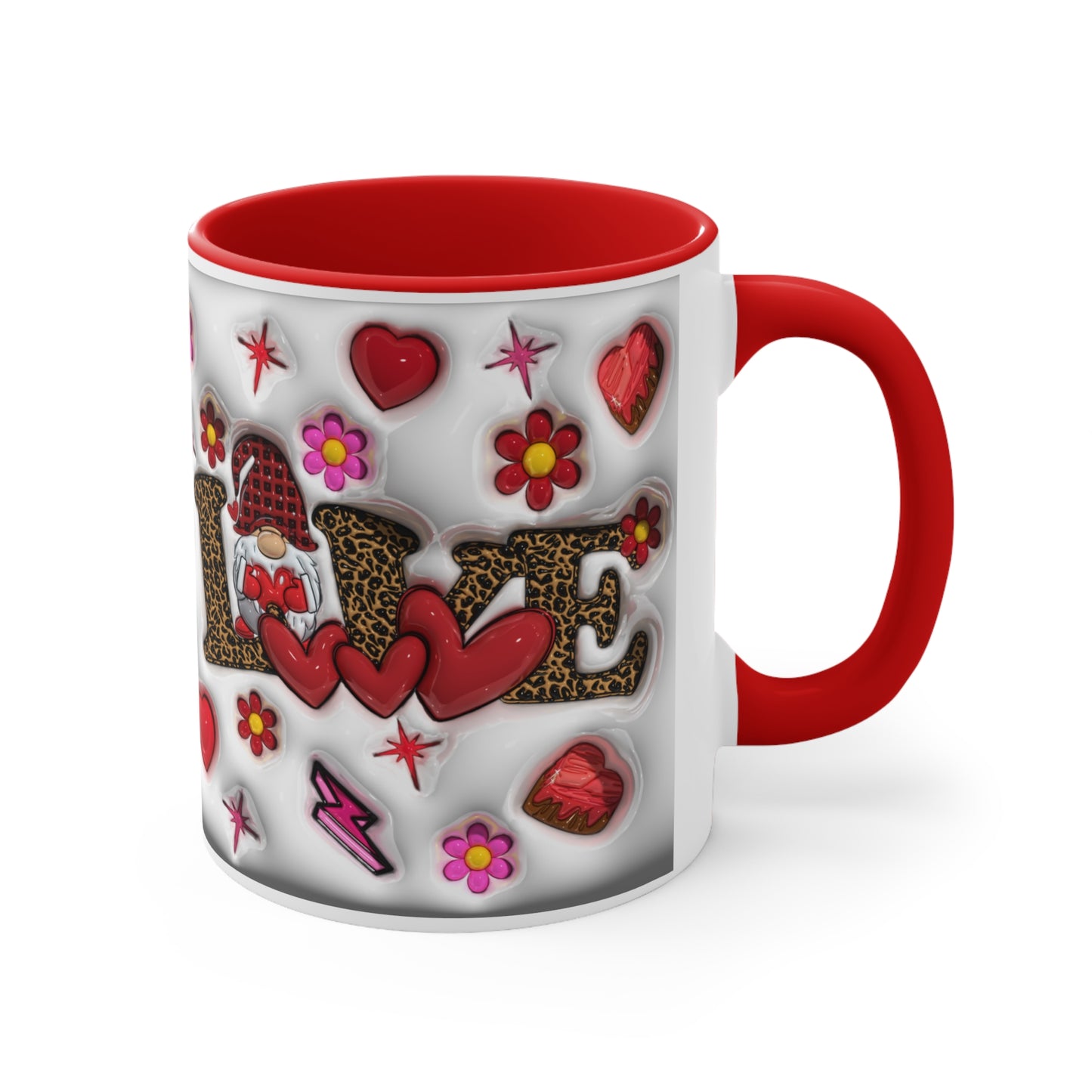 VALENTINE GNOME LOVE MUG CUTE HEARTS & FLOWERS GIFT CUP | MUSGCITY 23