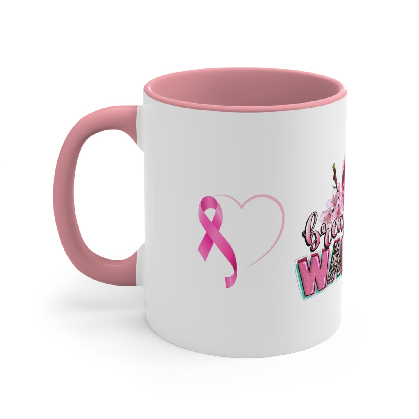 BREAST CANCER WARRIOR Mug - Pink, Red or Black accents in mug - MUGSCITY - Free Shipping