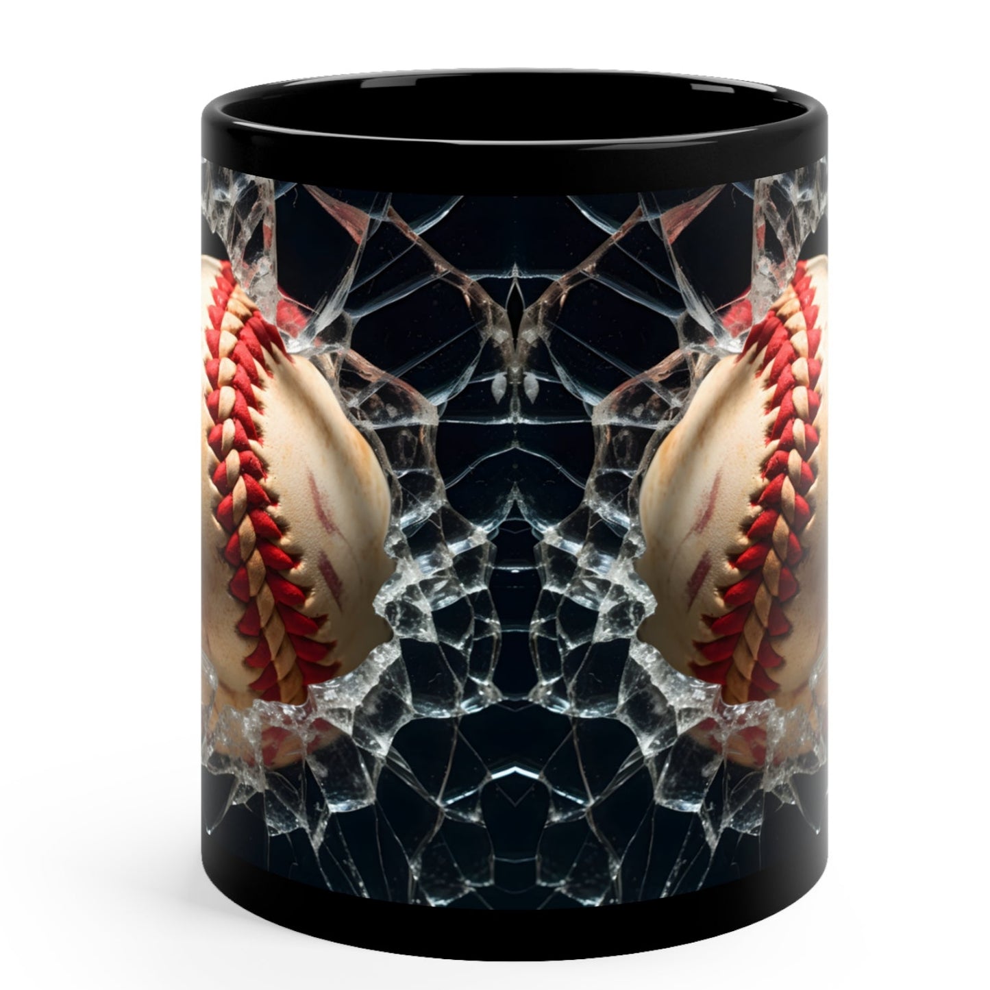 3D BASEBALL MUG FOR SPORTS FANS - CRACKED GLASS ILLUSION | MUGSCITY23