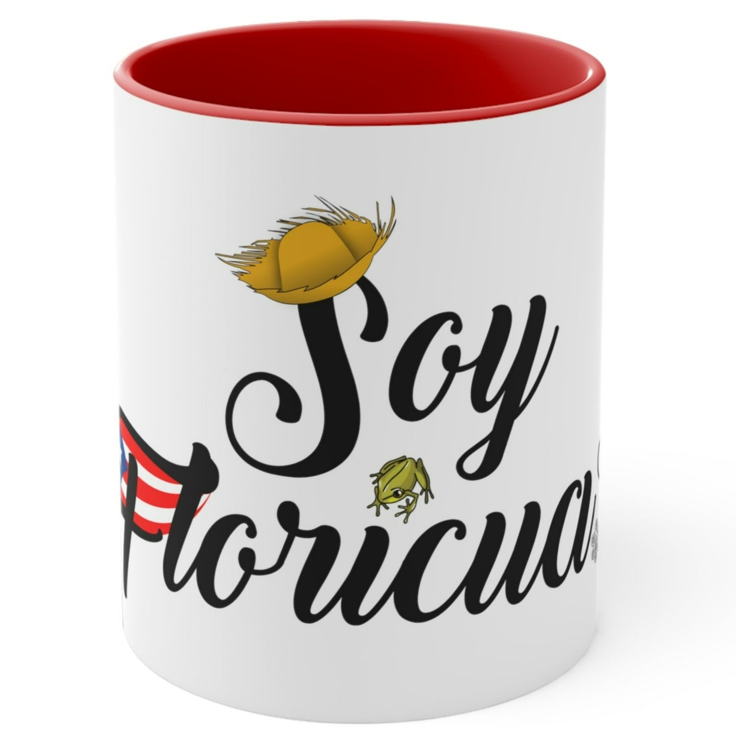 SOY FLORICUA® Trademark Official MUG - My Life and Heart is Between Puerto Rico and Florida - Mugscity