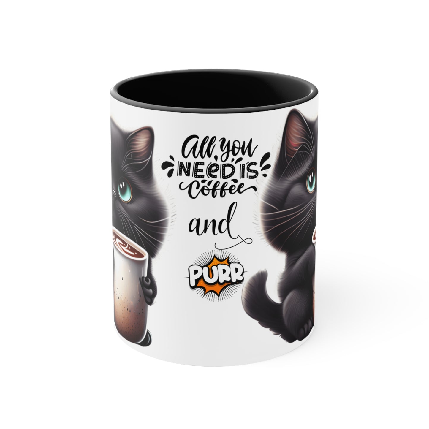 COFFEE AND PURR MUG - BLACK CAT LOVER GIFT | MUGSCITY 23