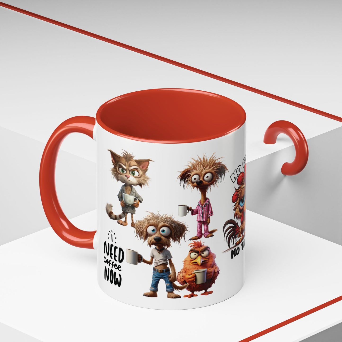 FUNNY NEED COFFEE NOW CUP COFFEE MUG CRAZY MORNING ANIMALS|MUGSCITY23