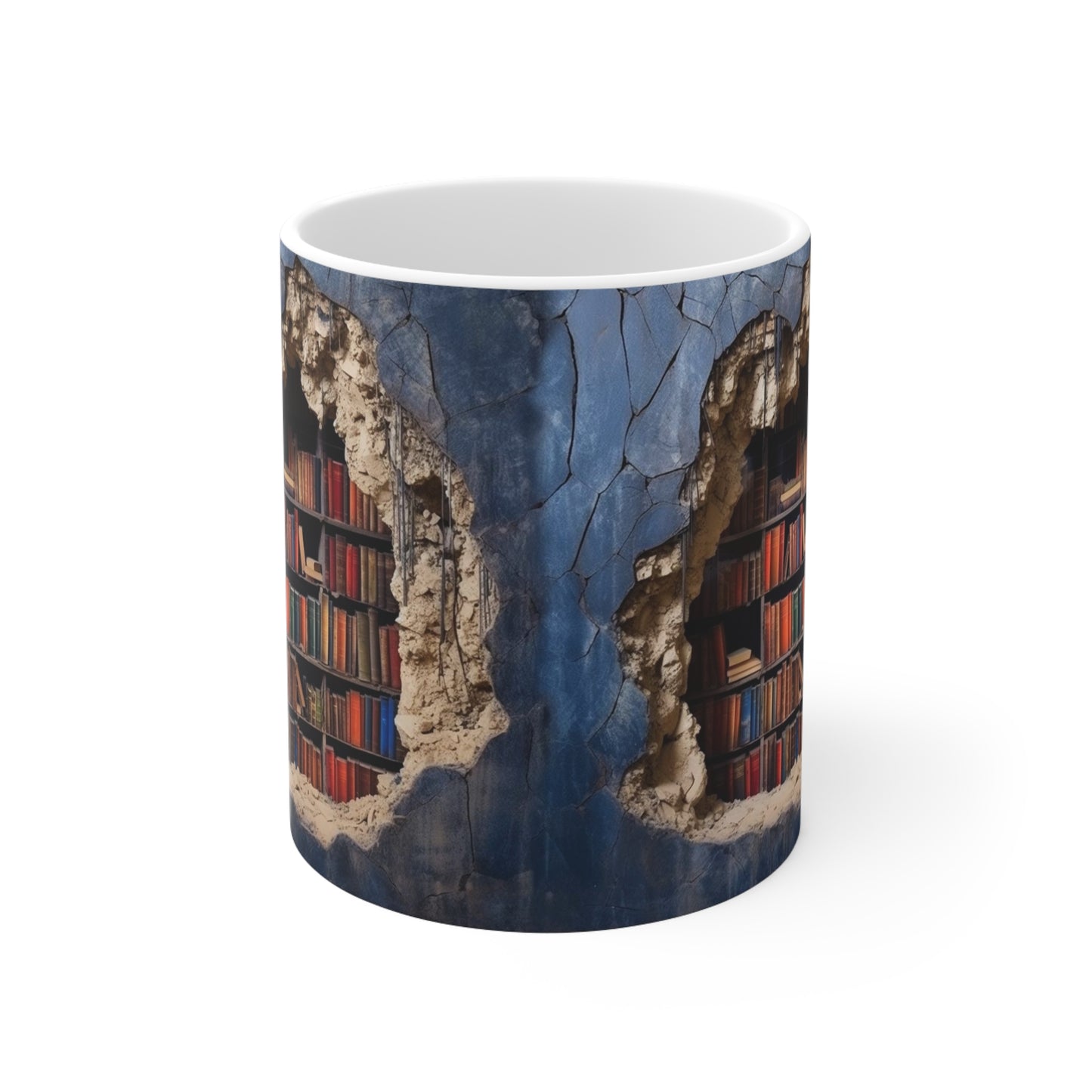 AMAZING 3D LIBRARY CUP COFFEE MUG BOOK LOVERS GIFTS|MUSGCITY23 (WHITE)
