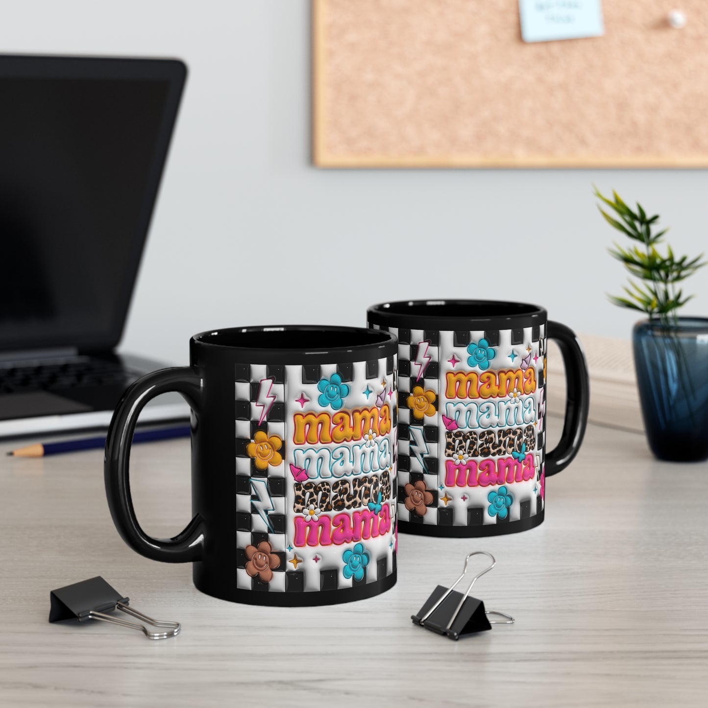 MAMA RETRO FLOWERS CUP COFFEE MUG TAZAS MOM GIFTS | MUGSCITY23