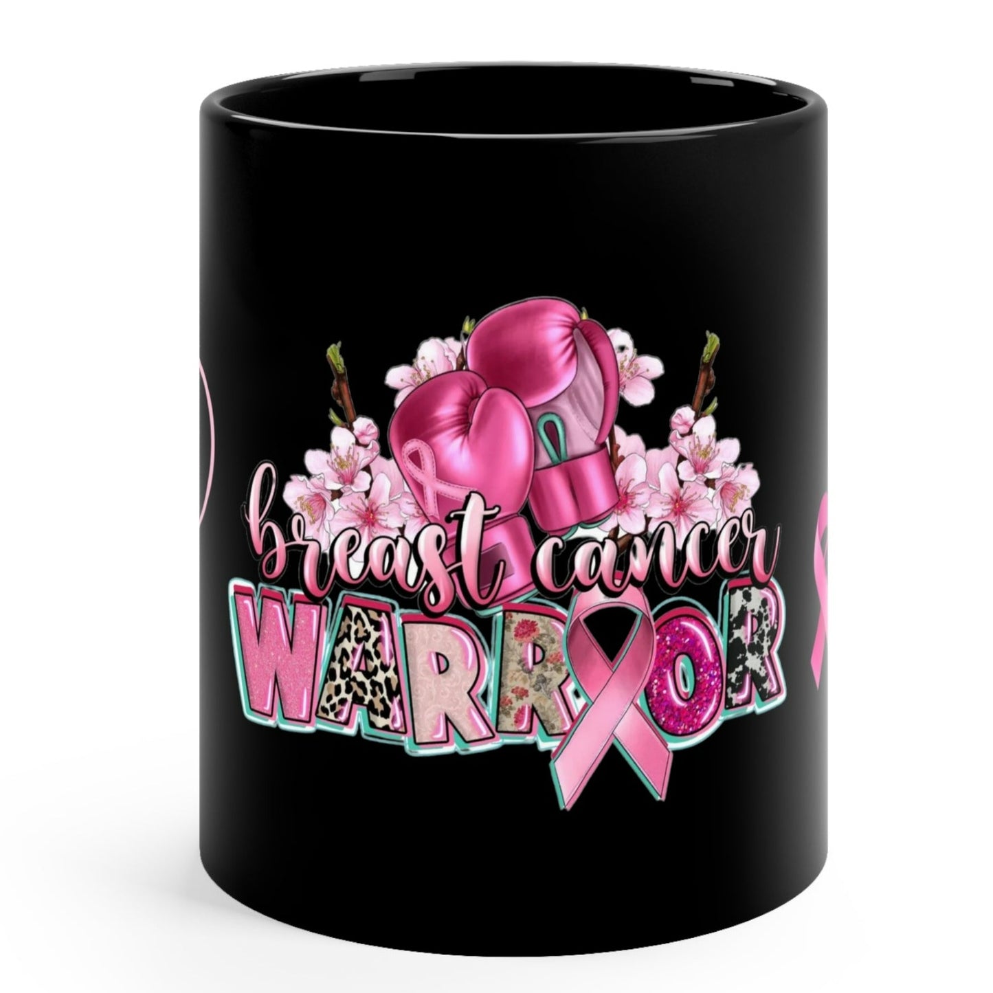 BREAST CANCER WARRIOR Beautiful Black Mug - MUGSCITY - Free Shipping