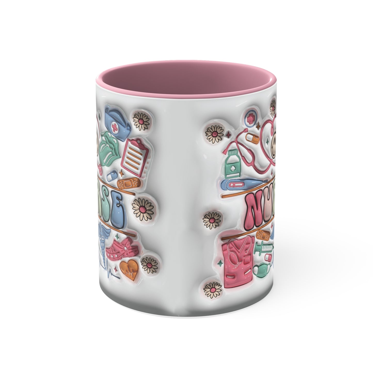 NURSE ELEMENTS MUG - Pink, Blue Accents - MUGSCITY - Free Shipping