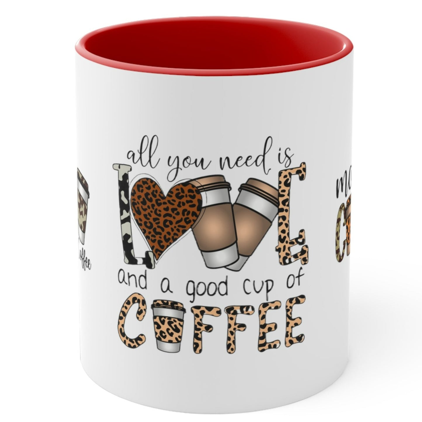 COFFEE LOVERS OFFICIAL Mug - With Color Accents - Black, Red, Pink, Blue, Navy - Mugscity 23 - Free Shipping