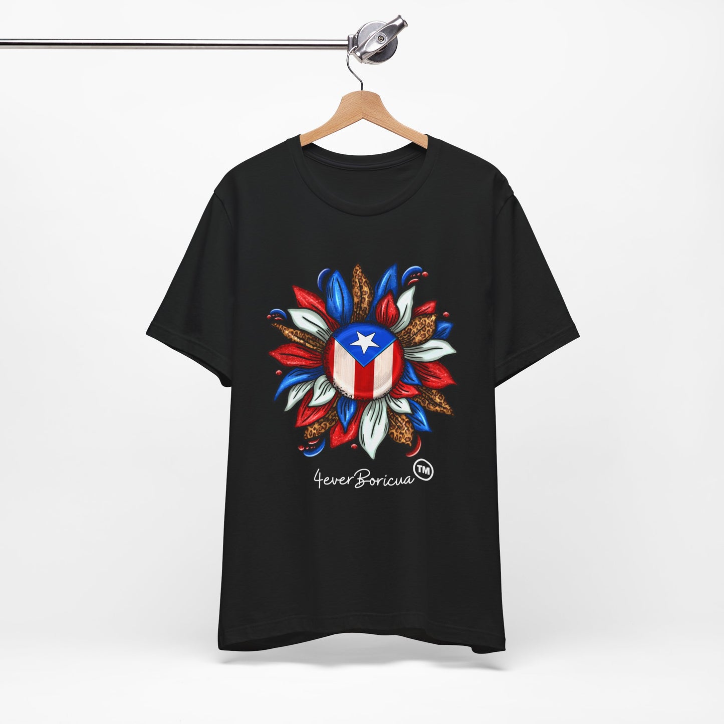 PUERTO RICO BLOOMING FLAG Boricua Unisex Shirt 4everBoricua™️ -Black