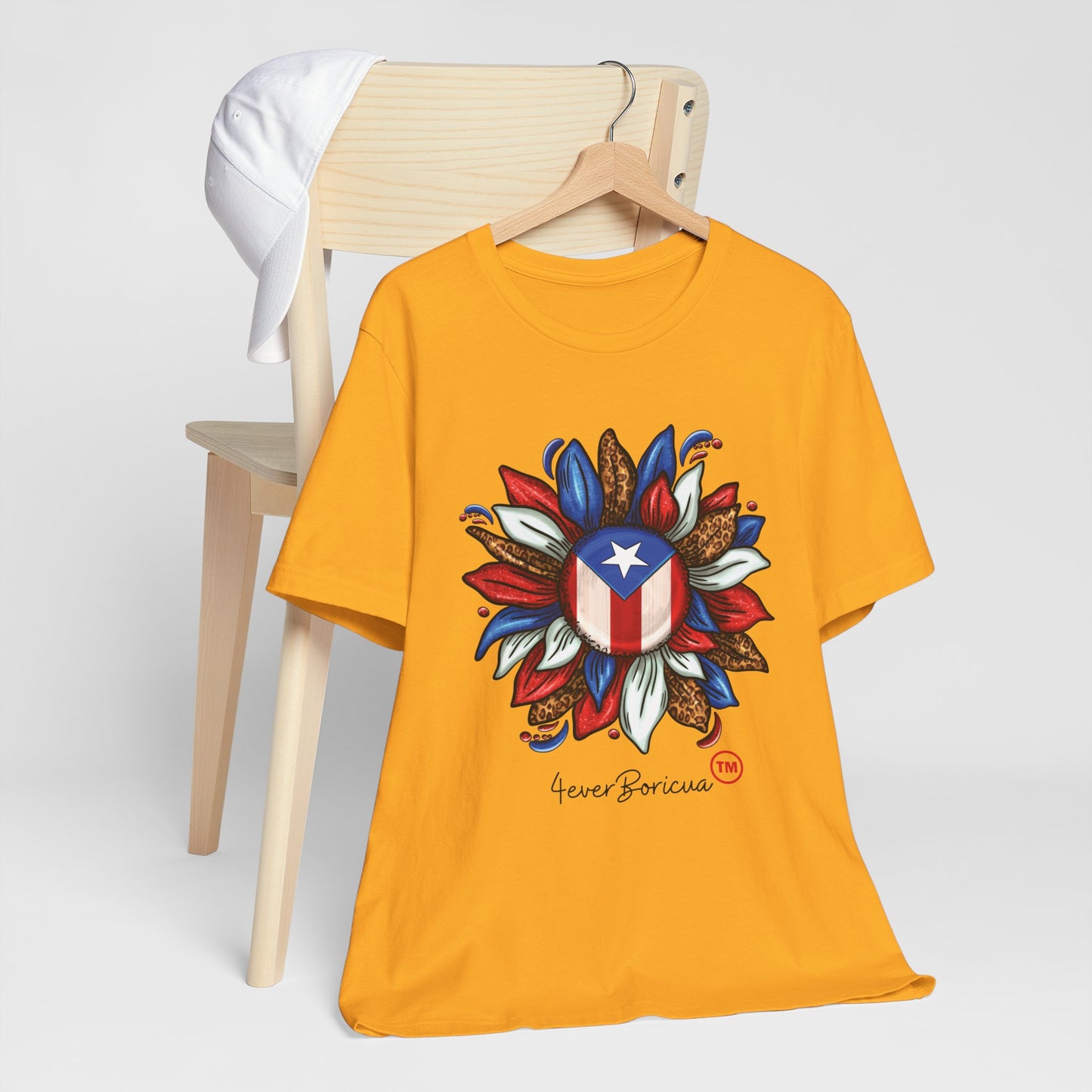 PUERTO RICAN BLOOMING FLAG Gold Unisex Puerto Rico Boricua Shirt 4everBoricua™️