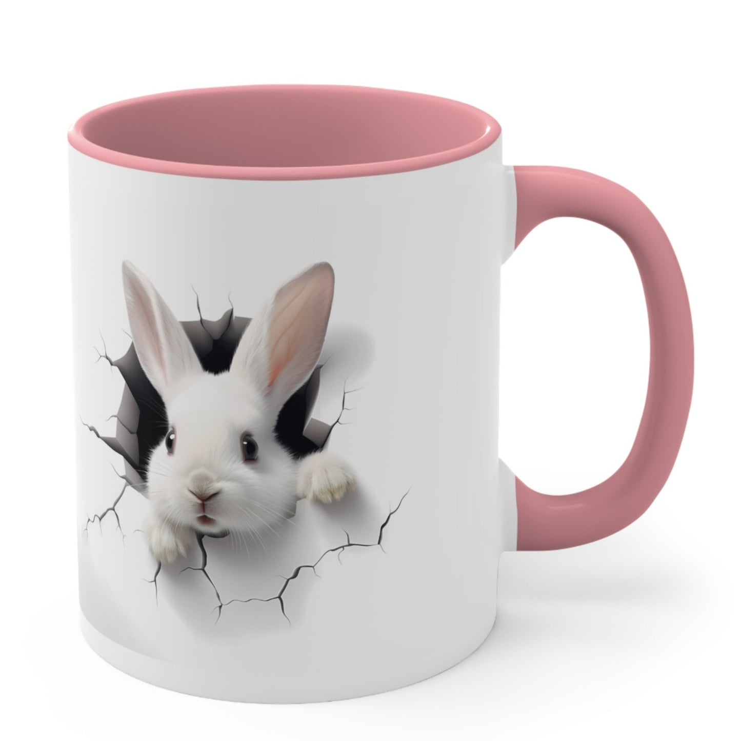 CUTE LITTLE RABBIT MUG - BUNNY - Pink Accent - Free Shipping