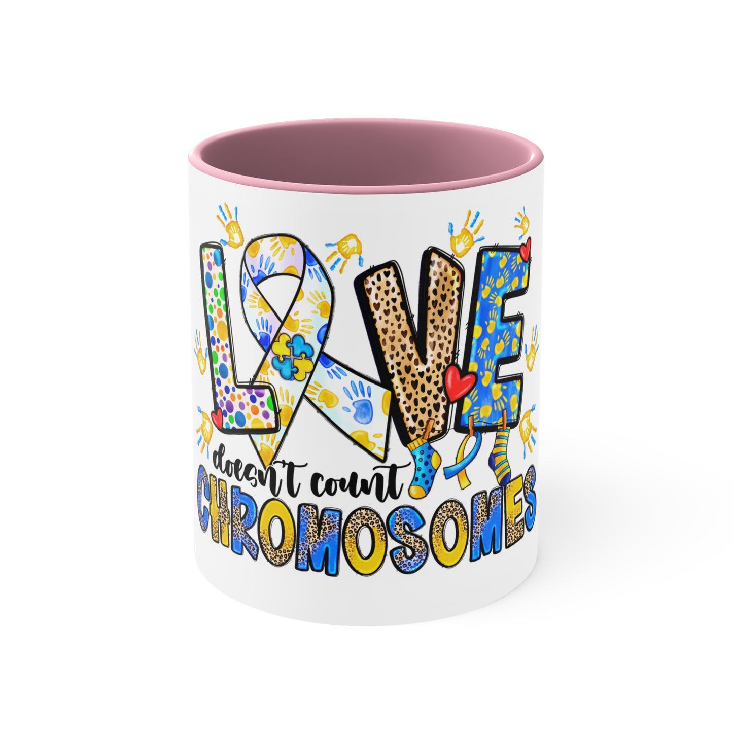 DOWN SYNDROME MUG - Love Doesn't Count Chromosomes - Mugscity - Free Shipping