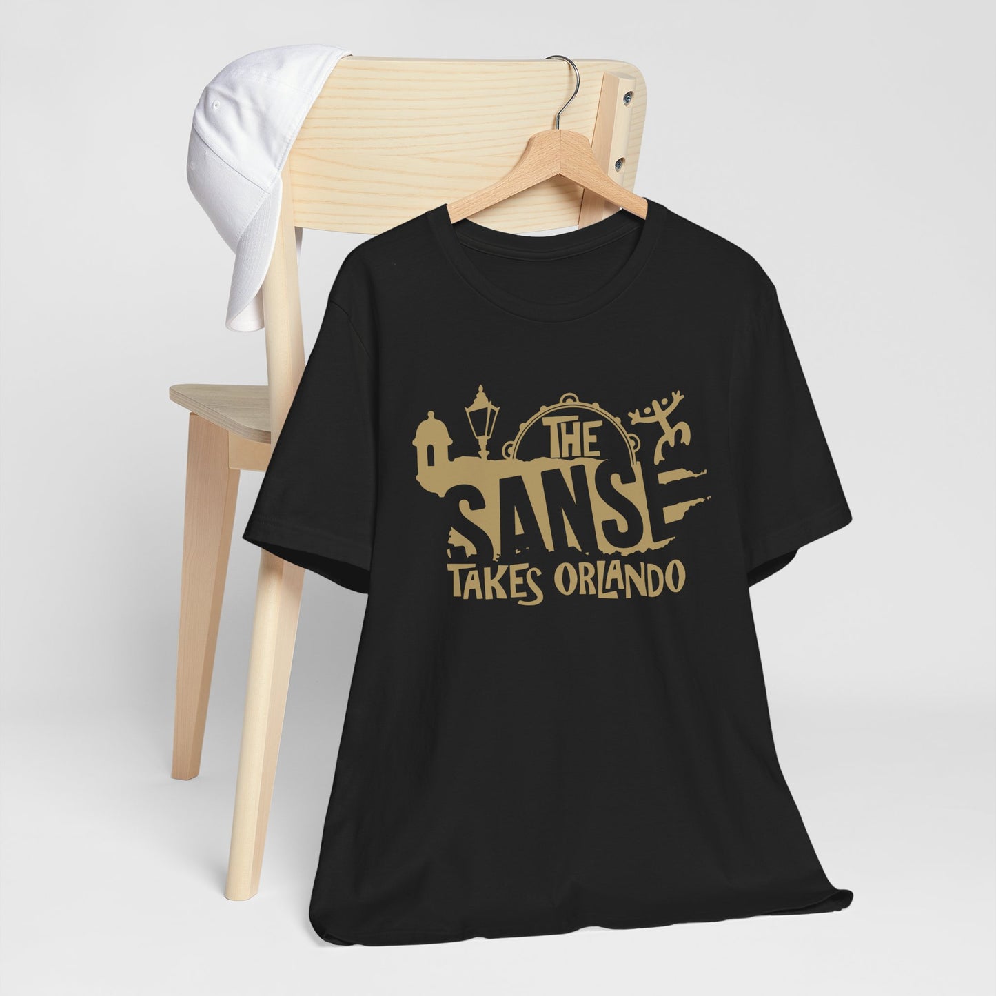 FIESTAS DE LAS SANSE TAKES ORLANDO UNISEX TEE SHIRT SHIRTS CAMISETAS - FREE SHIPPING - Black and Gold - From XS to 5XL