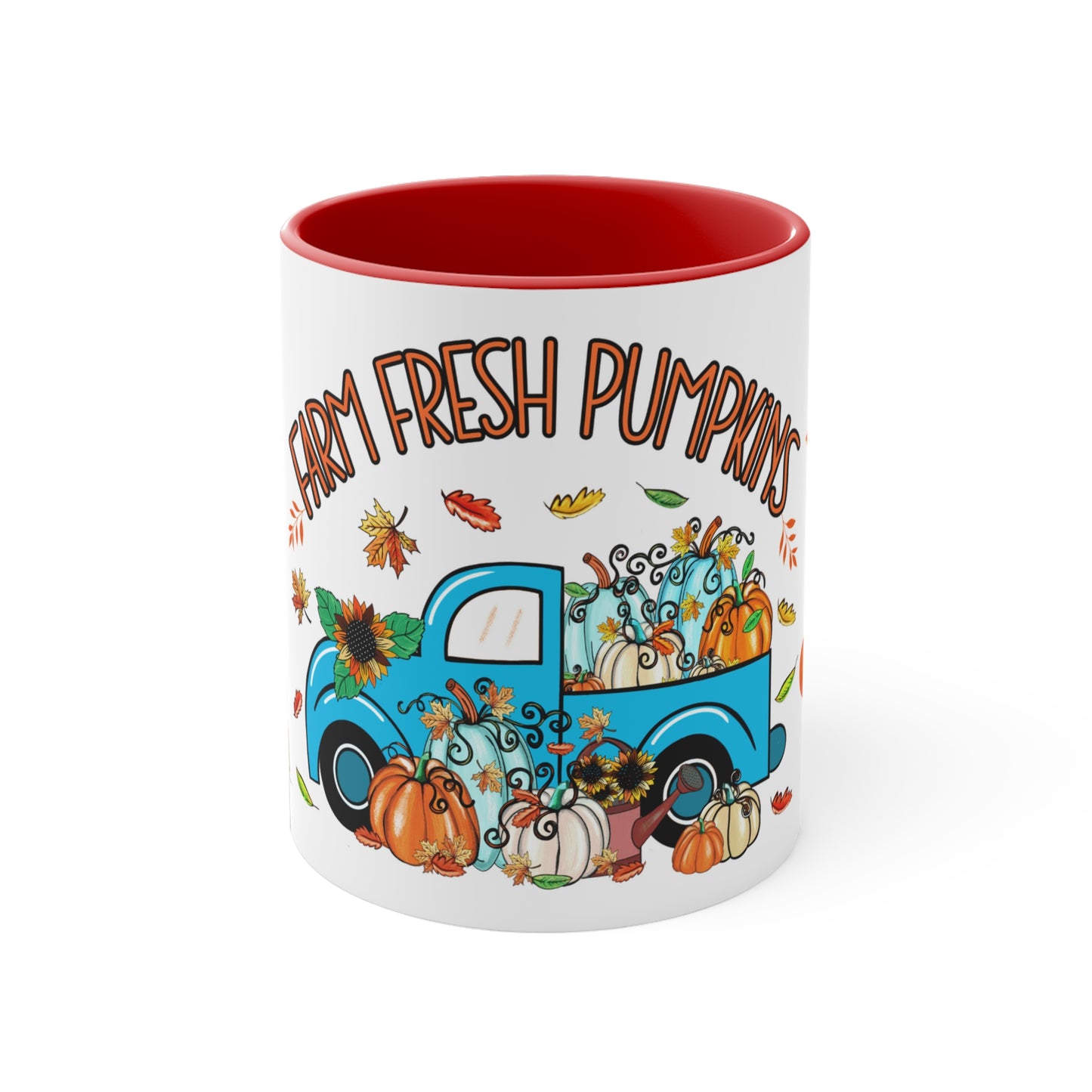 THANKSGIVING PILGRIM FARM FRESH PUMPKINS Mug- Mugscity - Free Shipping - Black, Red, Blue and Navy.