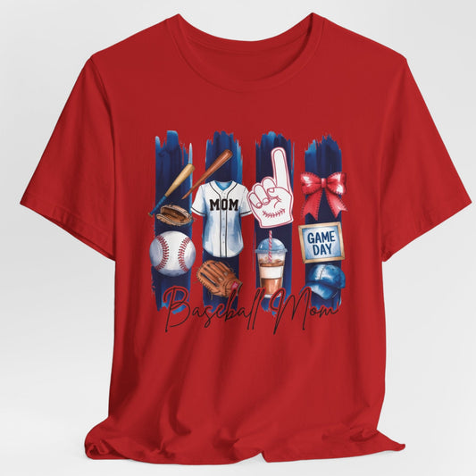 BASEBALL-MOM-SHIRT-TEE-T-CAMISETA-CAMISETAS-RED-ROJA-PLUS-MAMA-MADRE