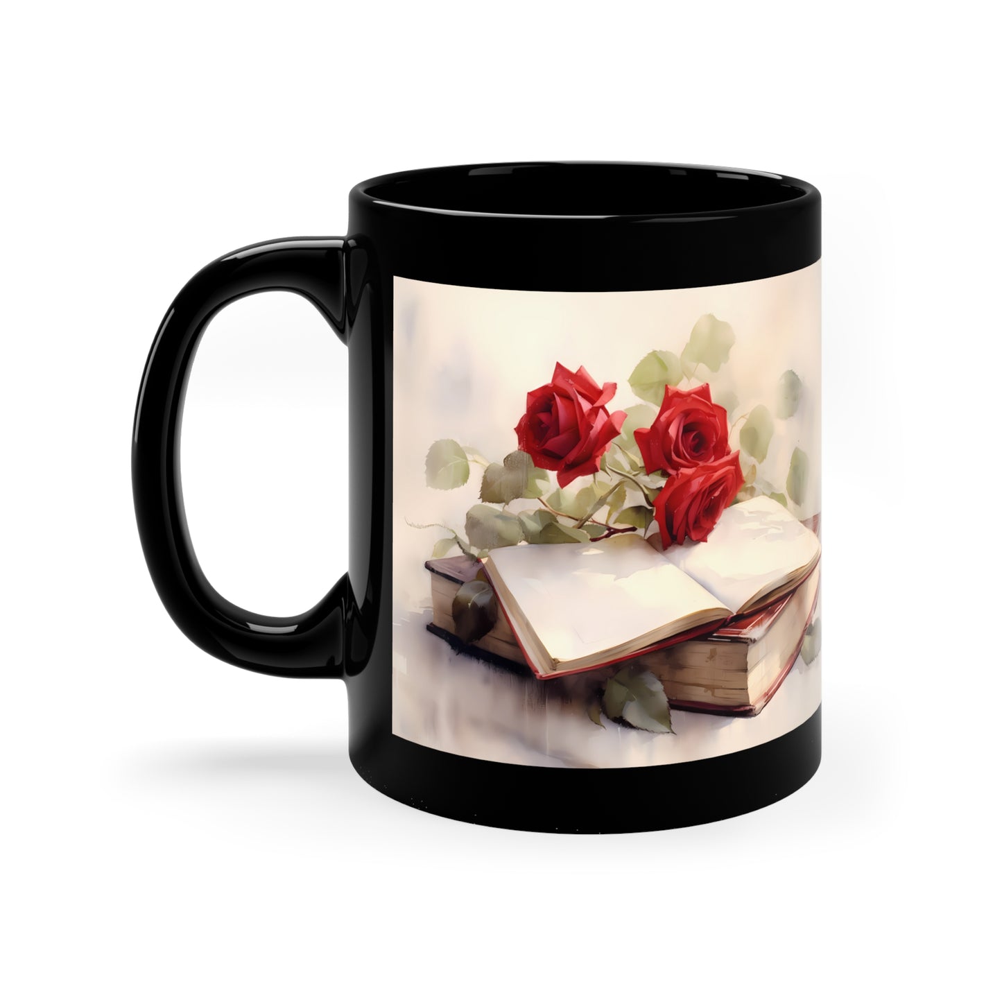 BOOK AND ROSES CUP COFFEE MUG (ANTIQUE LOOK) | MUGSCITY23