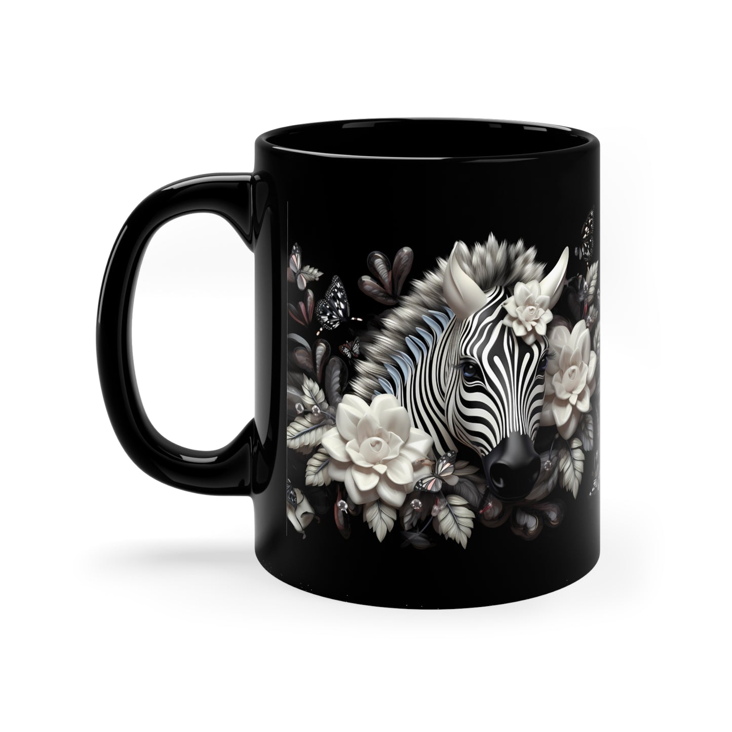 ZEBRAS AND FLOWERS FINE 3D MUG - MUGSCITY - Free Shipping