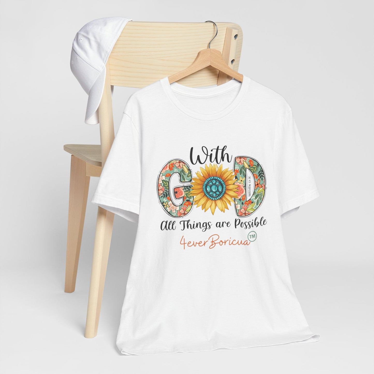 WITH GOD ALL THINGS ARE POSSIBLE Unisex Puerto Rico Shirt 4everBoricua™️