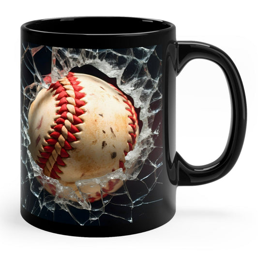 3D BASEBALL MUG FOR SPORTS FANS - CRACKED GLASS ILLUSION | MUGSCITY23