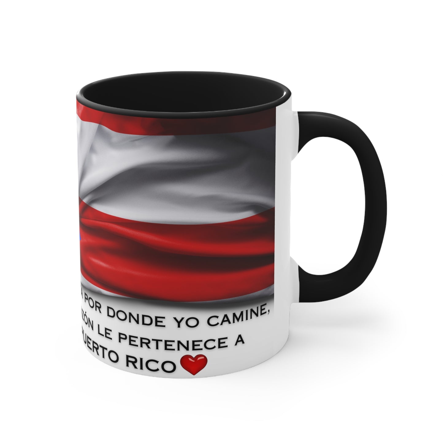 Mi Corazon Pertenece a Puerto Rico - Mugscity - Free Shipping Available with Red, Blue or Black Accents -