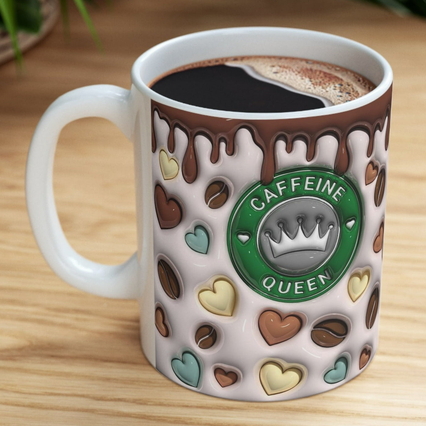 THE CAFFEINE QUEEN MUG 11. ONZ - The Perfect Mug for Coffee Lovers - MUGSCITY - Free Shipping