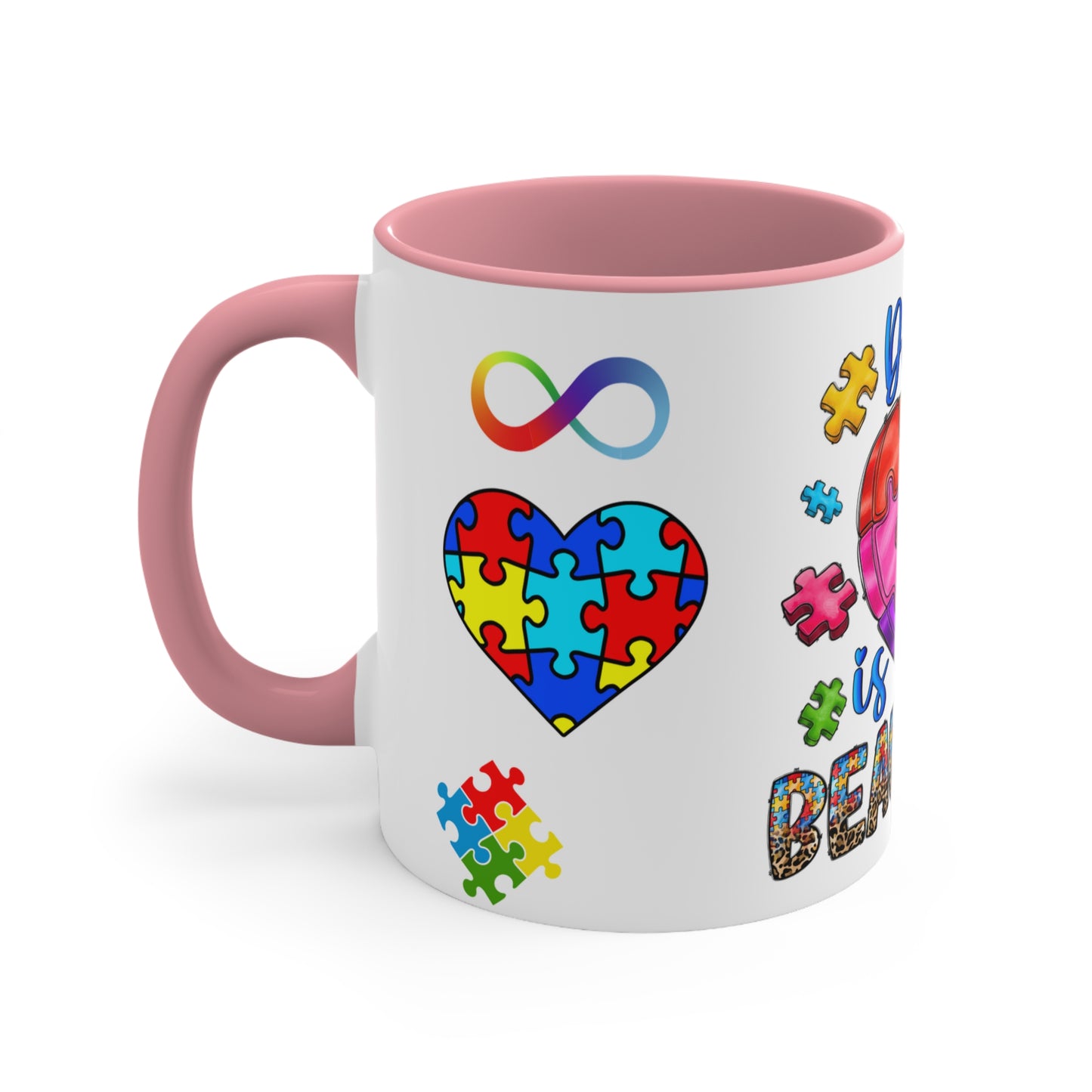 AUTISM MUG - Different is Beautiful - Mugscity - Free Shipping - Red-Blue-Navy-Black-Pink