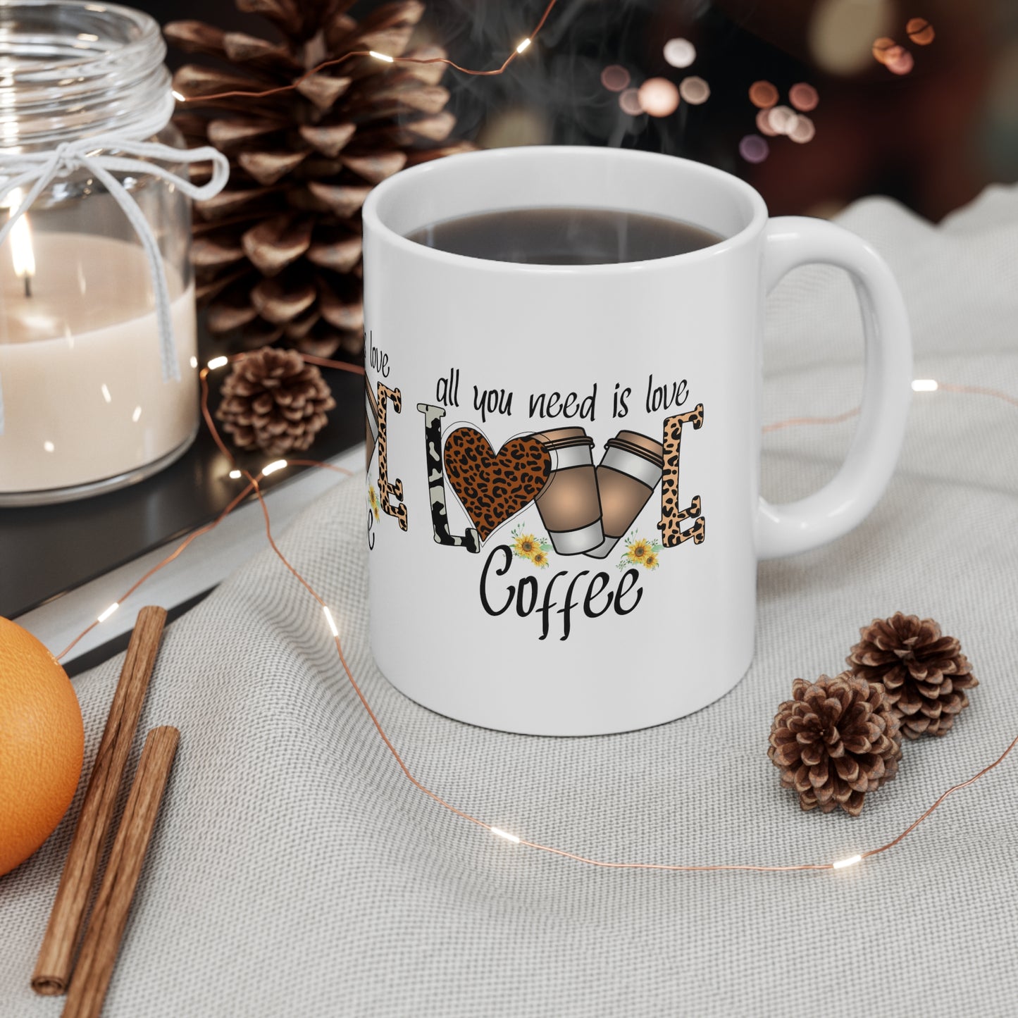 ALL YOU NEED IS LOVE AND COFFEE MUG COFFEE LOVERS GIFT CUP | MUGSCITY 23