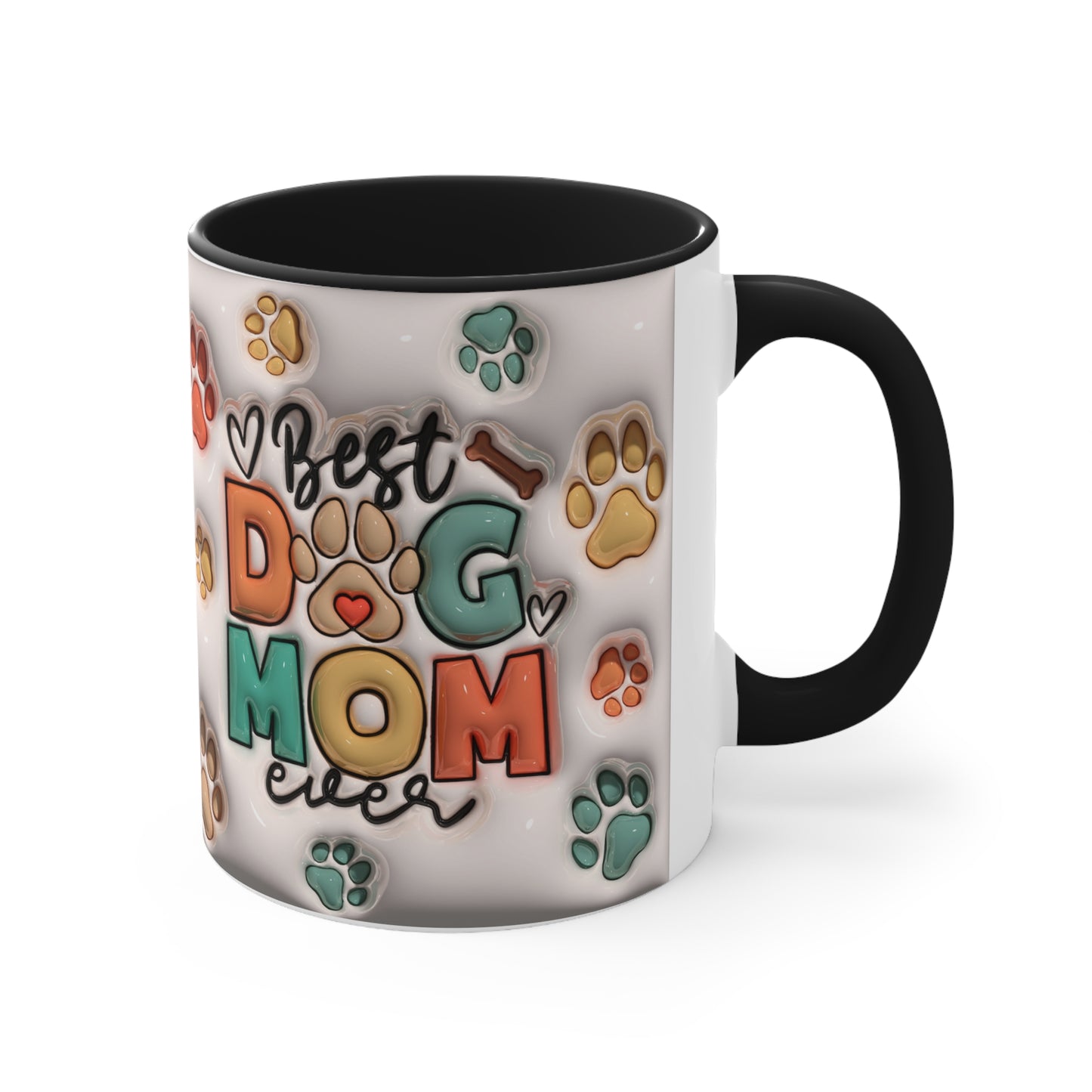 BEST DOG MOM EVER 3D MUG - Black accents - Mugscity - Free Shipping