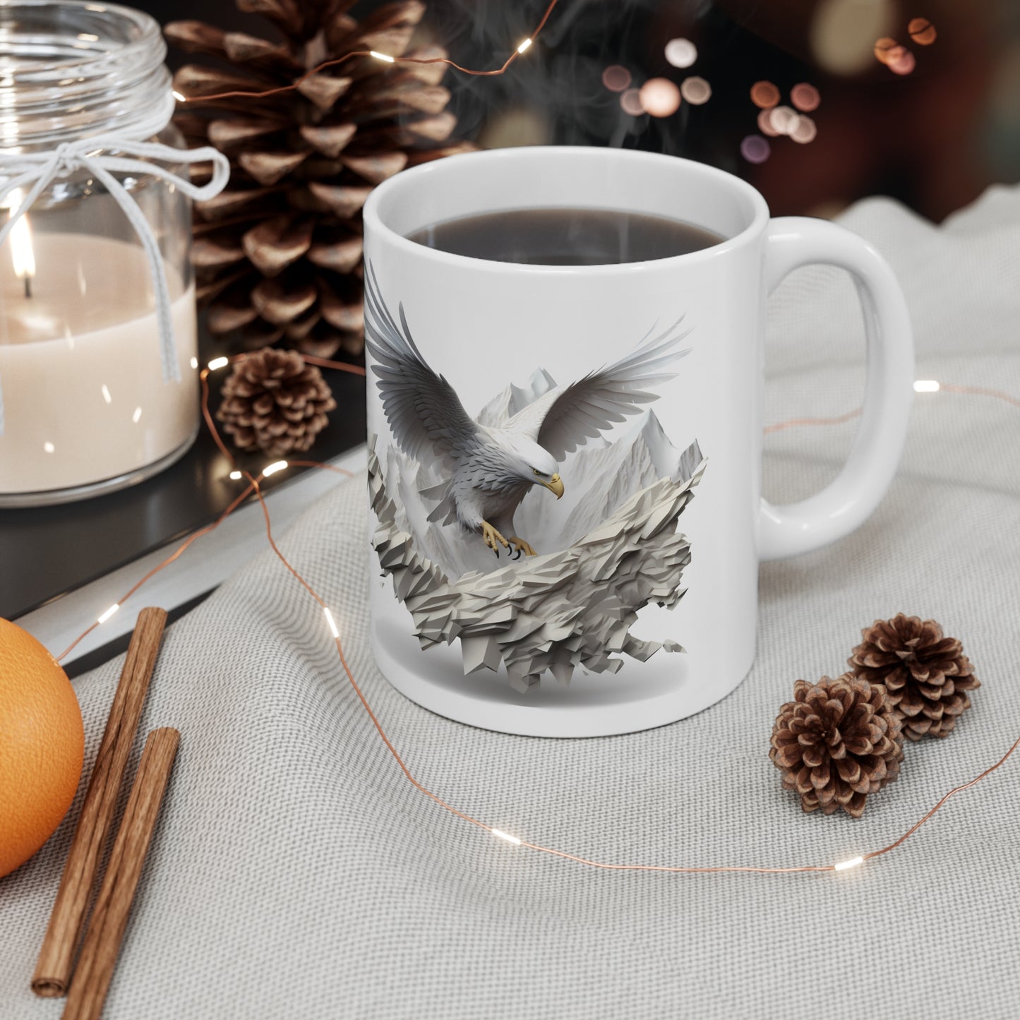 POWERFUL EAGLE ON THE MOUNTAIN 3D MUG - MUGSCITY - Free Shipping