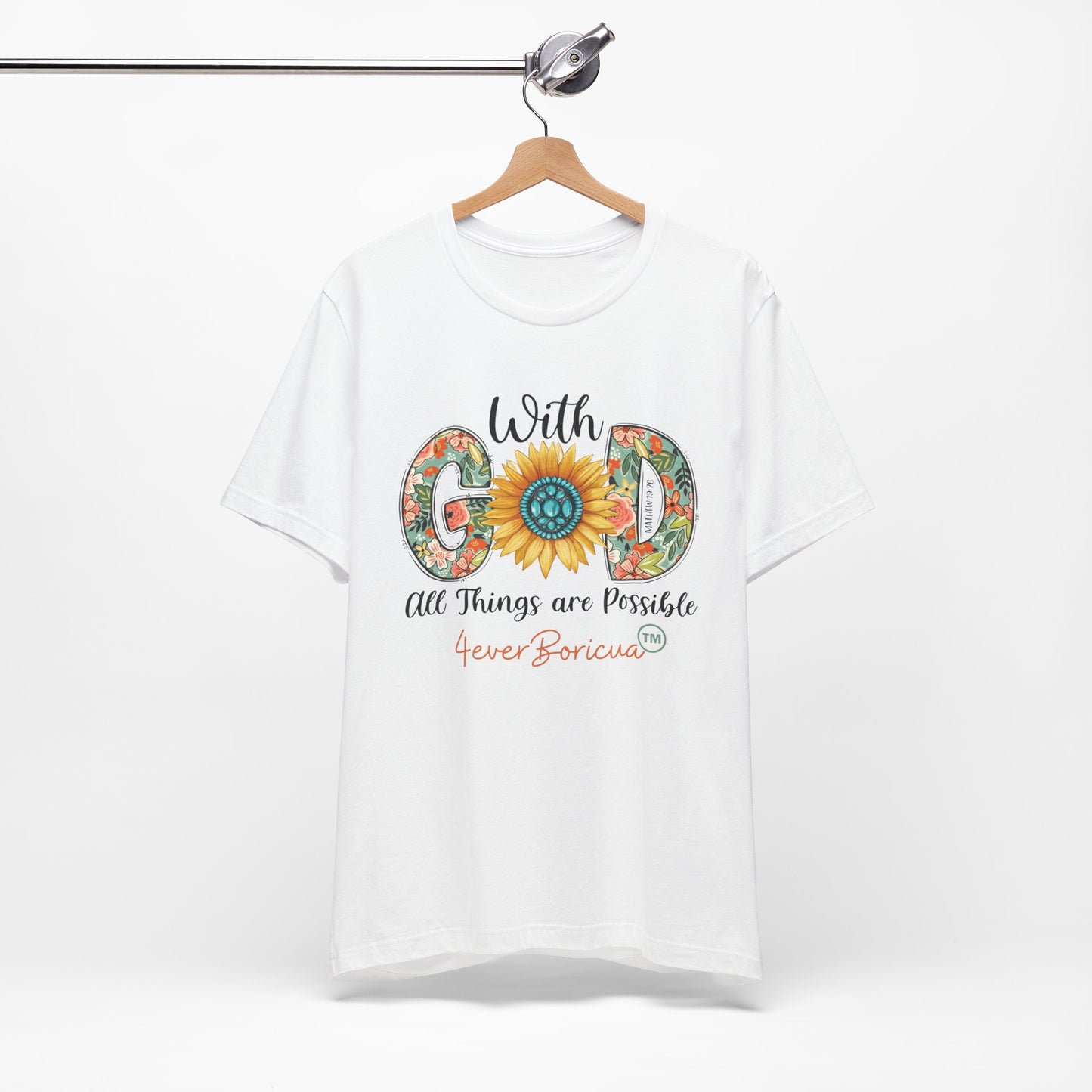 WITH GOD ALL THINGS ARE POSSIBLE Unisex Puerto Rico Shirt 4everBoricua™️