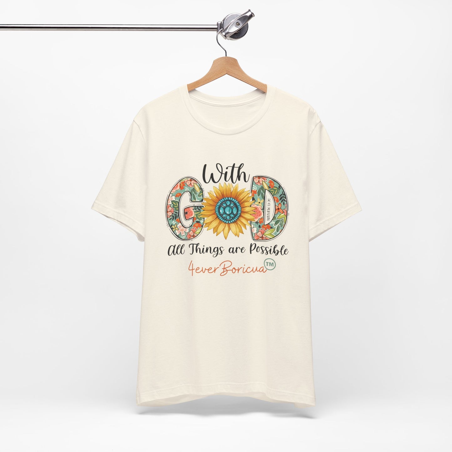 WITH GOD ALL THINGS ARE POSSIBLE Unisex Puerto Rico Shirt 4everBoricua™️