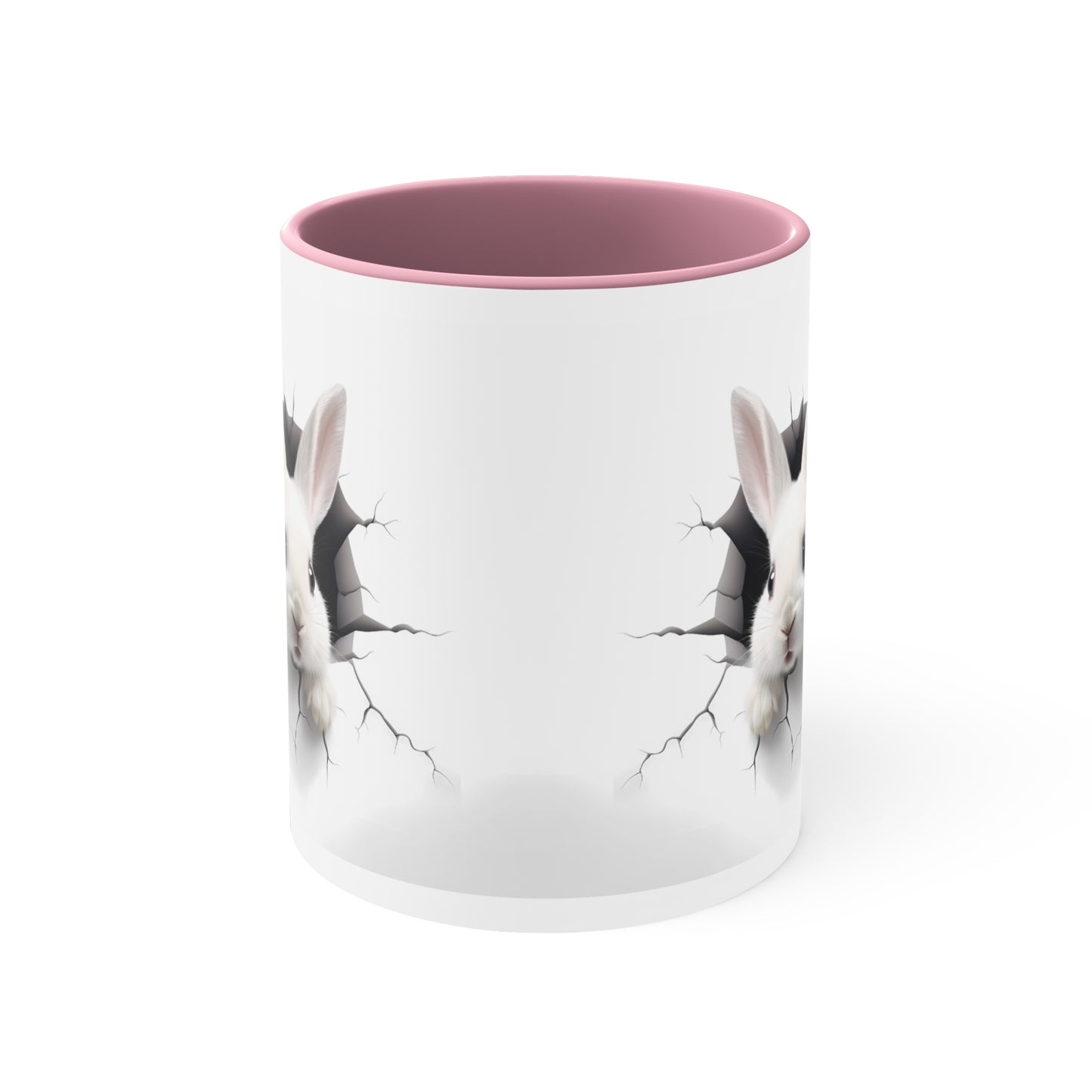 CUTE LITTLE RABBIT MUG - BUNNY - Pink Accent - Free Shipping