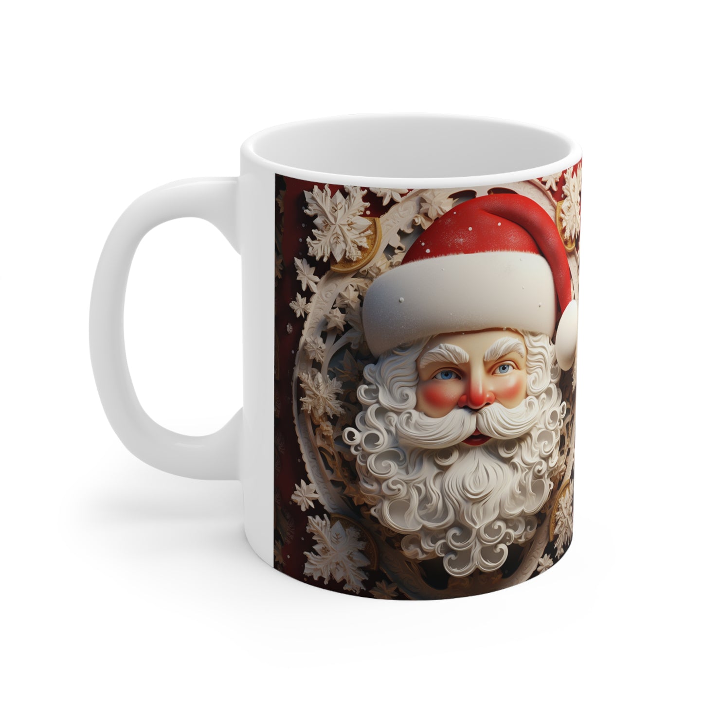 SANTA 3D WHITE MUG - MUGSCITY - Free Shipping