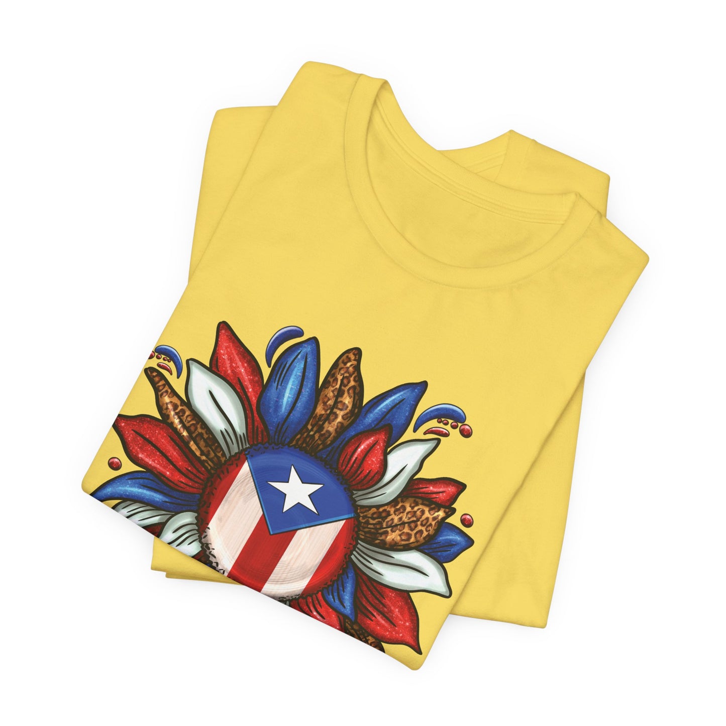 PUERTO RICAN BLOOMING FLAG Yellow Unisex Puerto Rico Boricua Shirt 4everBoricua™️