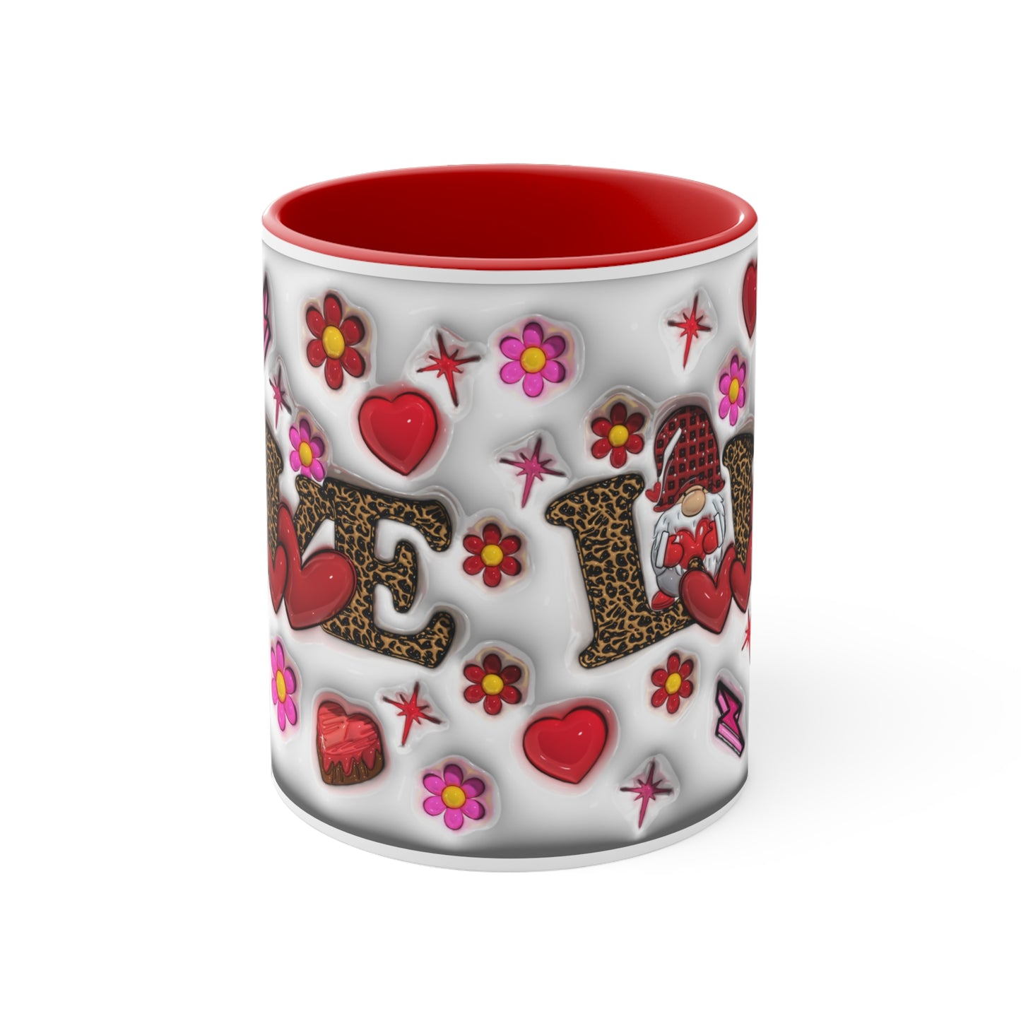 VALENTINE GNOME LOVE MUG CUTE HEARTS & FLOWERS GIFT CUP | MUSGCITY 23