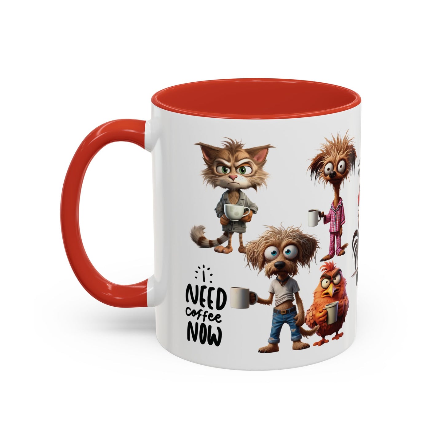 FUNNY NEED COFFEE NOW CUP COFFEE MUG CRAZY MORNING ANIMALS|MUGSCITY23