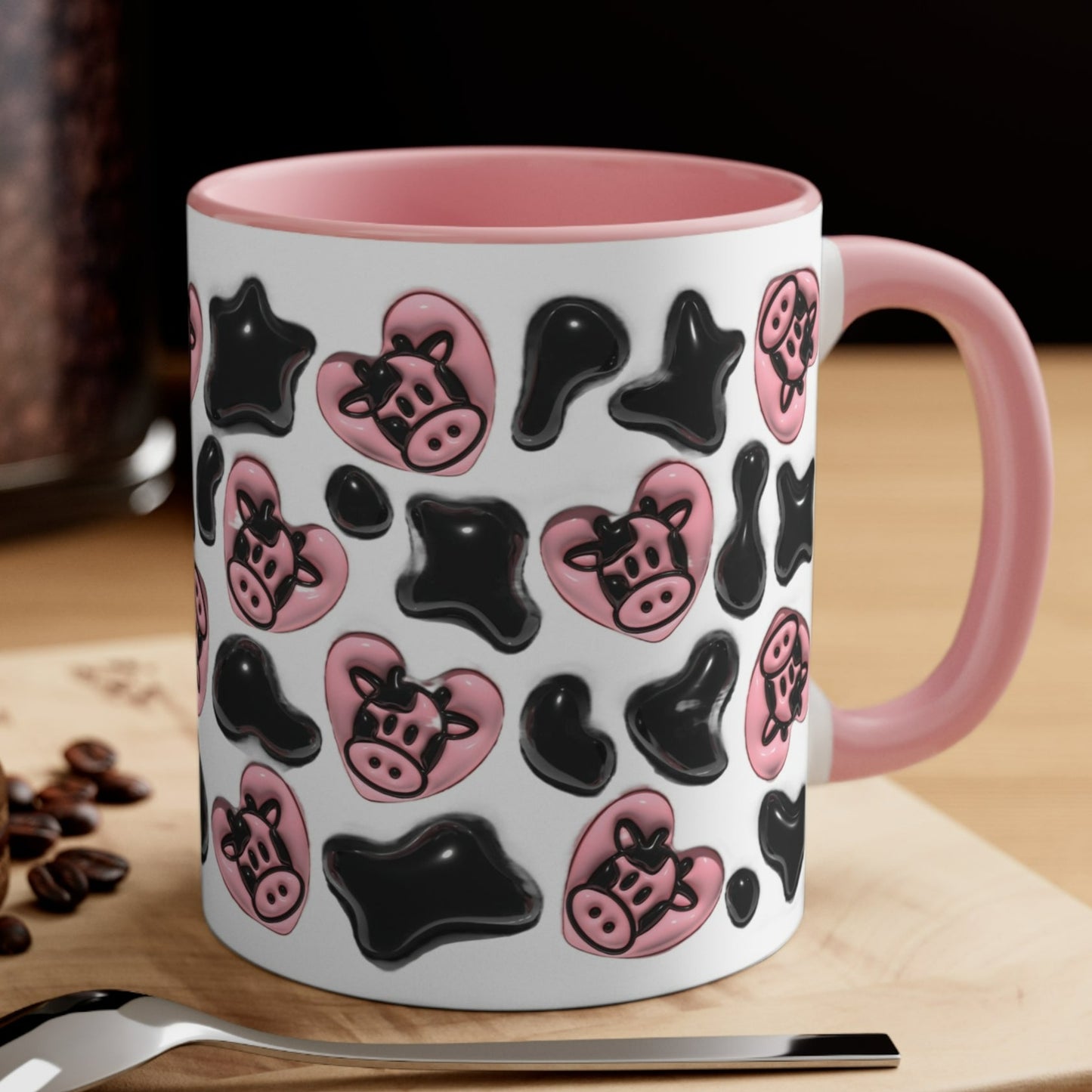 COW LOVERS 3D MUG - Black, Pink - MUGSCITY - Free Shipping