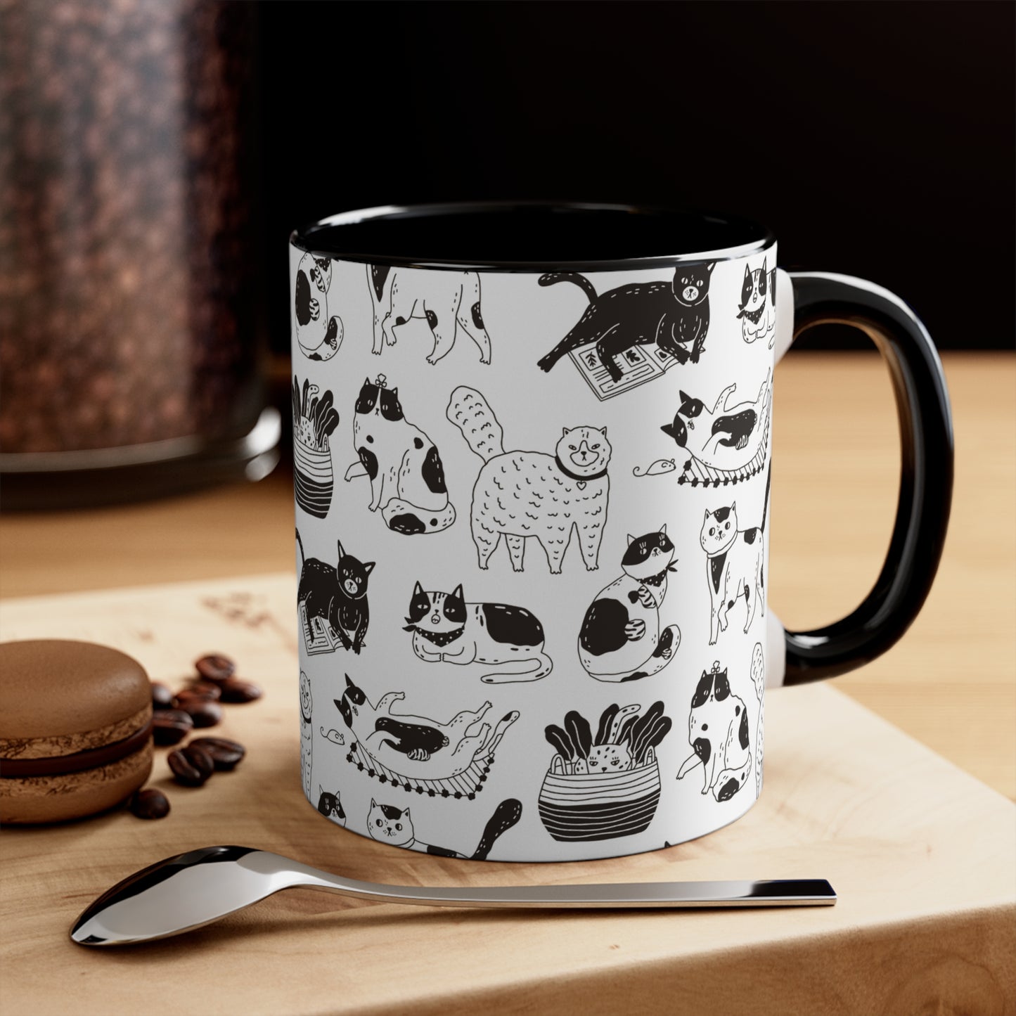 CATS LIFE MUG - Black Accent - MUGSCITY - Free Shipping