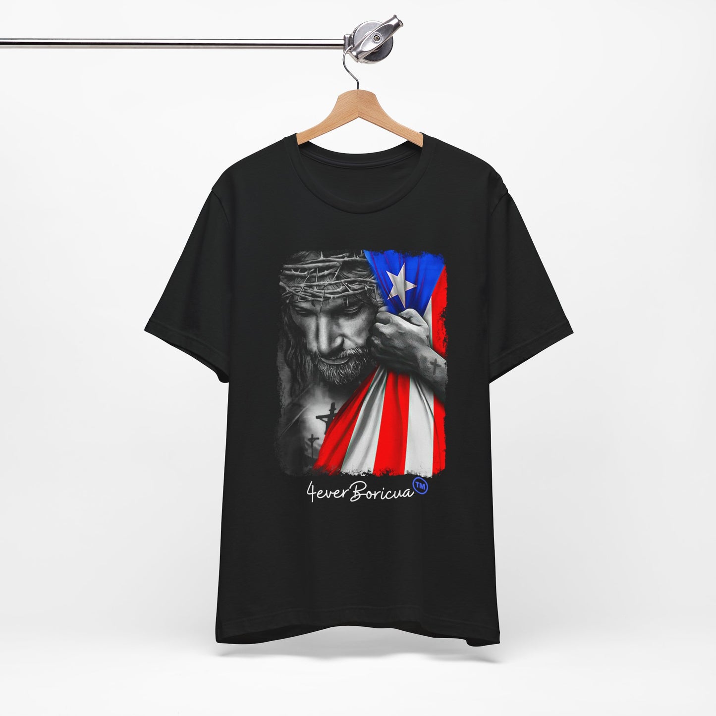 JESUS WITH PUERTO RICAN FLAG UNISEX SHIRT | 4EVERBORICUA