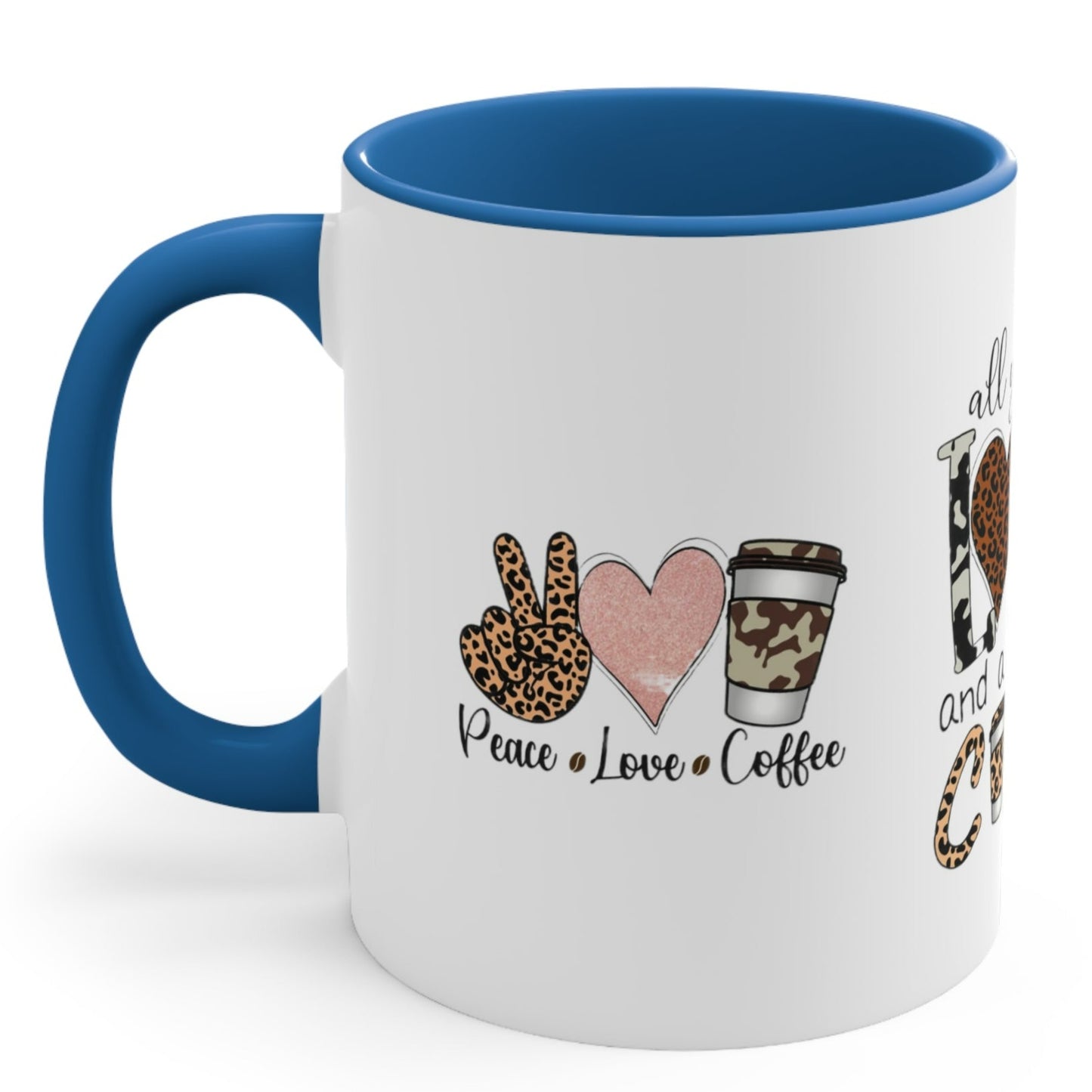 COFFEE LOVERS OFFICIAL Mug - With Color Accents - Black, Red, Pink, Blue, Navy - Mugscity 23 - Free Shipping