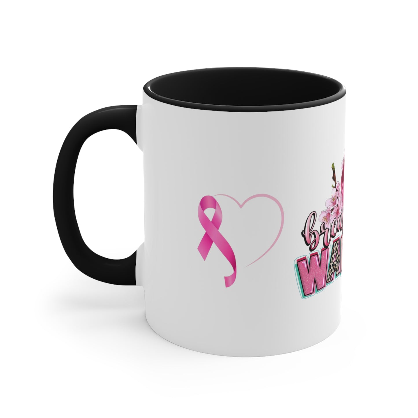 BREAST CANCER WARRIOR Mug - Pink, Red or Black accents in mug - MUGSCITY - Free Shipping