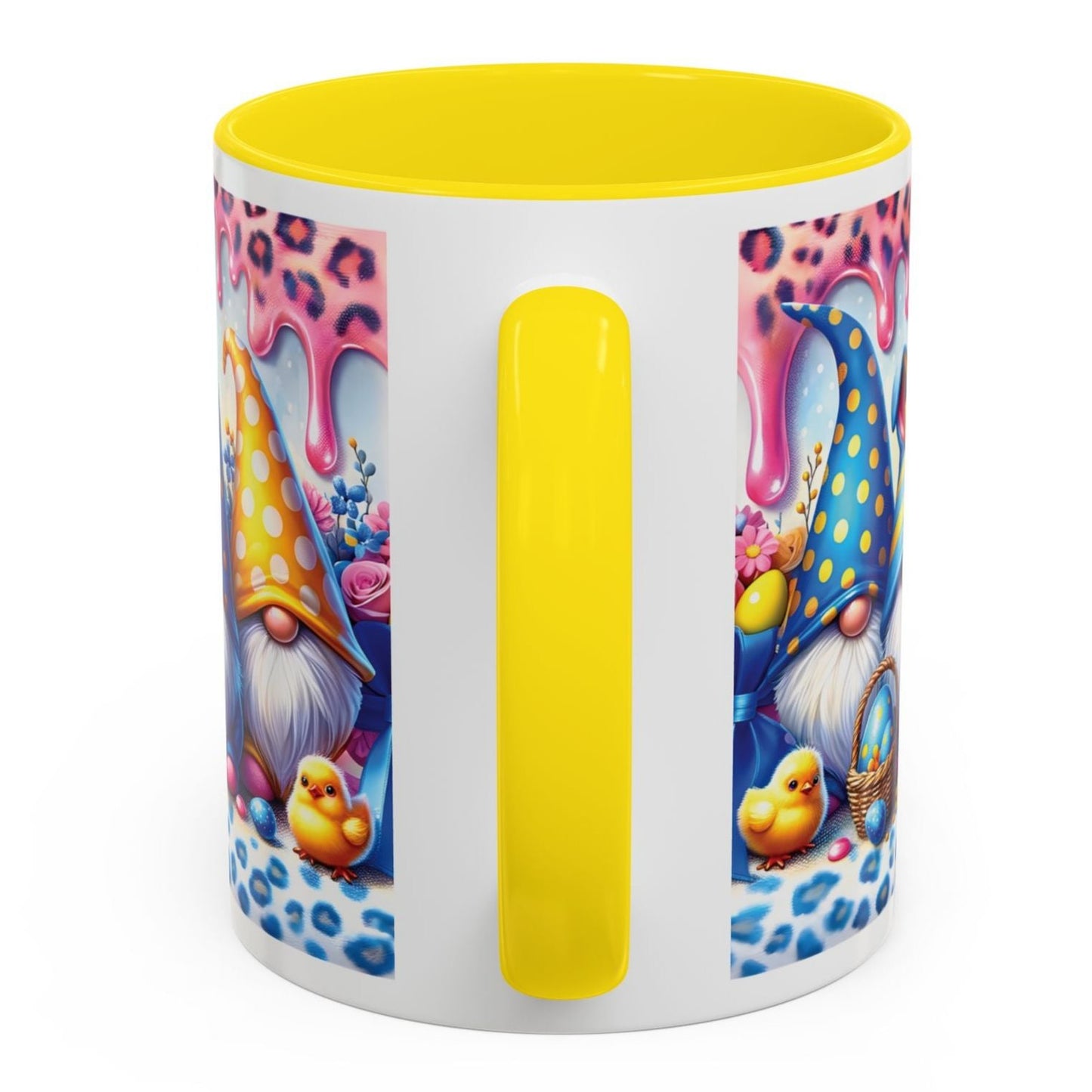 Coffee Mug Easter Gnome Cup 11oz Ceramic Blue, Yellow