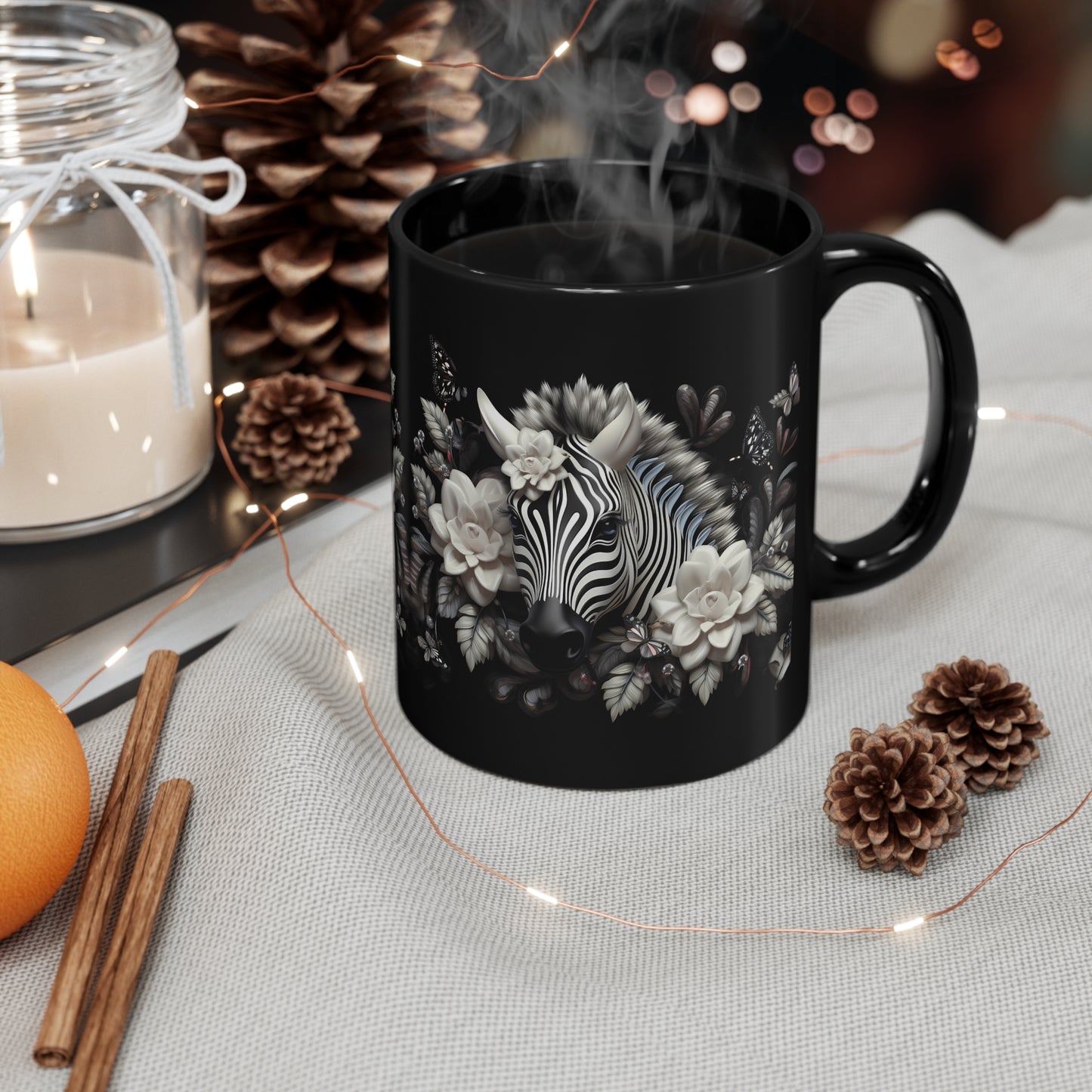 ZEBRAS AND FLOWERS FINE 3D MUG - MUGSCITY - Free Shipping