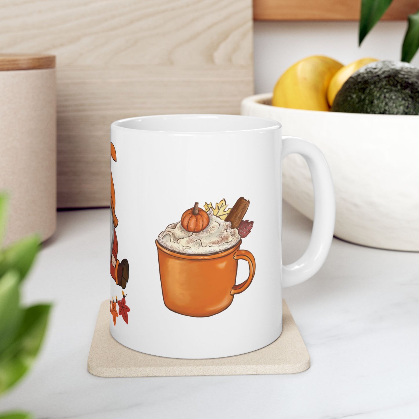 Fall Vibes Mug – Gnome Coffee Cup with Pumpkins & Autumn Leaves | MUGSCITY23