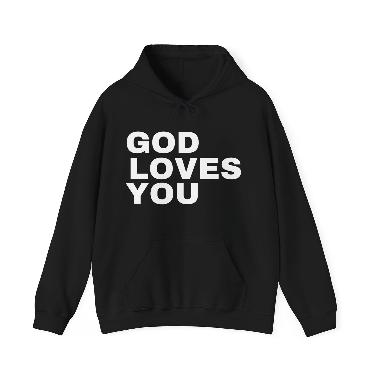 GOD LOVES YOU Unisex Hoodie Sweatshirt Black Unisex Hooded Sweater Jesus Sweaters Hoodies