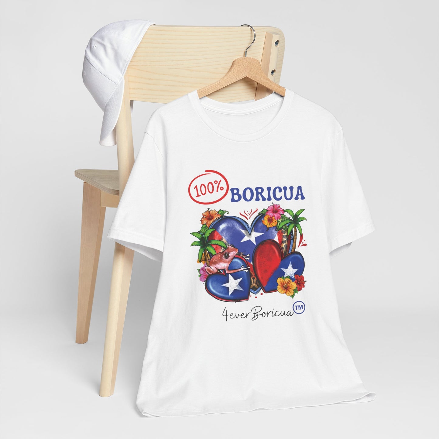 100% BORICUA Unisex Puerto Rico Elements Boricua Shirt 4everBoricua™️ - White