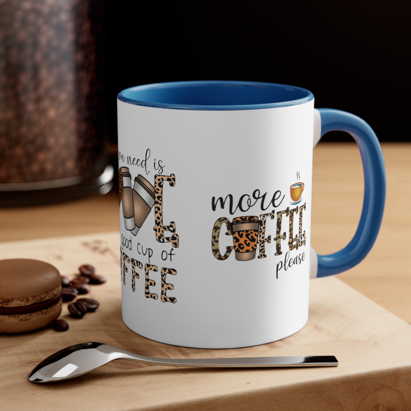 COFFEE LOVERS OFFICIAL Mug - With Color Accents - Black, Red, Pink, Blue, Navy - Mugscity 23 - Free Shipping