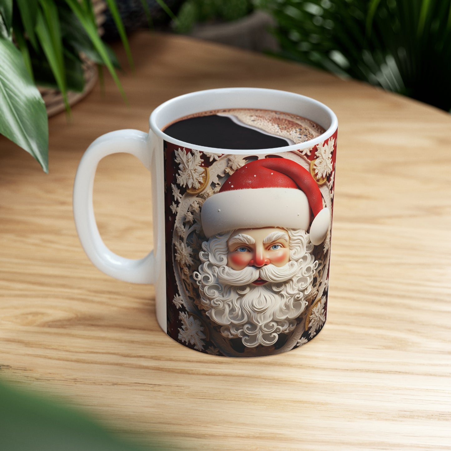 SANTA 3D WHITE MUG - MUGSCITY - Free Shipping