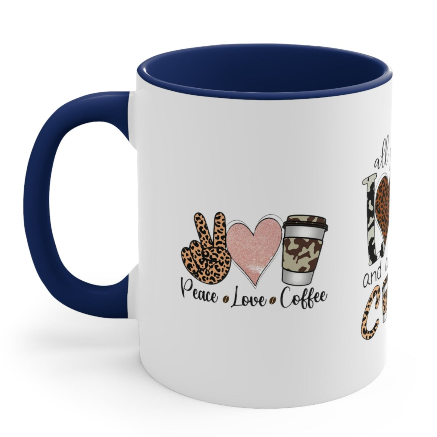 COFFEE LOVERS OFFICIAL Mug - With Color Accents - Black, Red, Pink, Blue, Navy - Mugscity 23 - Free Shipping